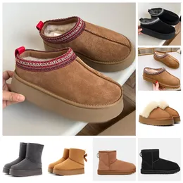sapatos de grife slides de pele austrália chinelos fofos designer Tazz botas mini sapatos de alta qualidade plataforma sola de inverno botas curtas mulas camurça de pele de carneiro botas de neve