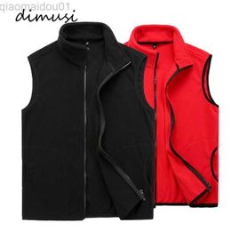 Men's Jackets DIMUSI Winter Mens Fleece Vests Male Thick Warm Waistcoats Casual Outwear Thermal Softshell Vests Sleeveless Jacket Men Clothing L230721