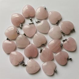ジュエリーのための天然石のハートネックレスペンダント全体20mm