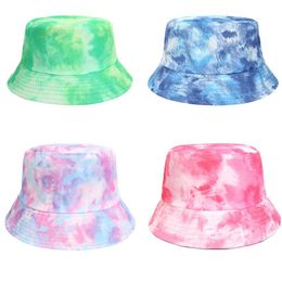 Summer Double-sided Wearable Colorful Fisherman Hats Cap Sunshade Beach Bucket Hat For Women Men DE239