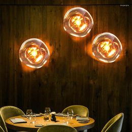 Wall Lamp Modern Minimalist Villa Cafe Corridor Aisle Wall-decor Bracket Lighting Room Bedroom Bedside Creative Glass Lamps