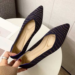 Dress Shoes 2023 Fashion Shallow Loafers Women Knitted Fabric Ballet Flats Driving Sneaker Slip On Moccasin Mesh Single Shoes Spring L230721