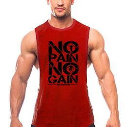 Men's Tank Tops Mens Mesh No Pain No Gain Gym Vest Bodybuilding Tank Tops Sports Quick Dry Fitness Clothing Summer Causal Sleeveless Sportswear 230721