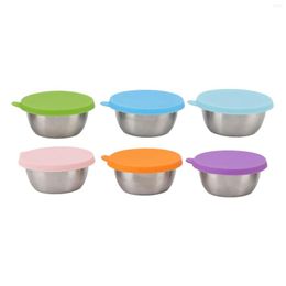 Bowls Dip Containers Silicone Lid Mini Size Grade Salad Dressing Container Stainless Steel Dishwasher Safe For Dining