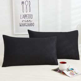 Pillow Case Cotton Pillowcase Solid Colour Bedding Black Cover Envelope Custom 40x60 40x70 50x70 230721