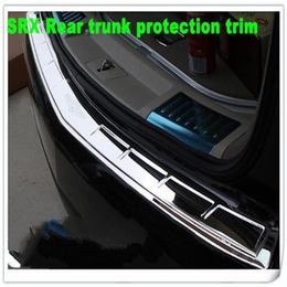High quality stainess steel car rear bumper decorative plate rear trunk protective plate guard bar with logo for Cadillac SRX 2010255S