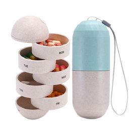 Weekly Pill Box Organizer 7 Day Portable Medicine Pill Container Holder Dispenser Pill Organizer for Travel242Y
