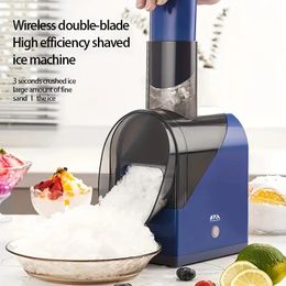 Convenient USB Charging Shaved Ice Machine Household Small Smoothie Machine Milk Tea Ice Breaker Ice Breaker Ice Breaker Electric Double Knife