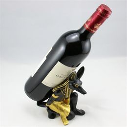 Resin Anubis God Wine Rack Wine Bottle Holder Animal Egyptian Dog God Wine Stand Accessories Home Bar Decoration Preference315W