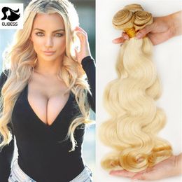 elibess Brand 10a body wave platinum blonde virgin hair bundles unprocessed human russian 613 Colour hair bundle dhl270A