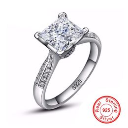100% Solid 925 Silver Ring Wedding Jewellery Big 3 Carat CZ Zircon Engagement Rings for Women XR038211n