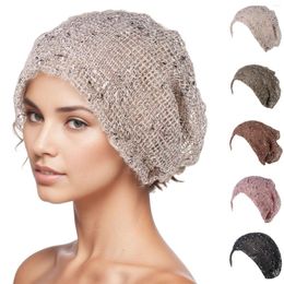 Ball Caps Boho Crochet Floral Turban Cap Women Muslim Hijab Islamic Jersey Chemo Big Flower Head Scarf Ladies Wrap Cover