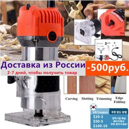 Joiners 800w Diy Woodworking Electric Trimmer Ac Wood Milling Engraving Slotting Trimming Hine Hand Carving Router Eu Plug 6.35mm