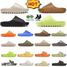 Schaumläufer Hausschuhe Designer Slides für Frauen Schuhe Flip Flops Orange Wüste Knochen Braun Luxus Sandalen Blau Onyx Glow Green Männer FrauGZqT #