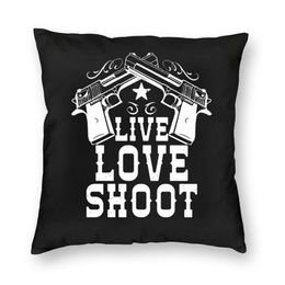 Cushion Decorative Pillow Luxury Live Love Throw Case Decoration Custom USA Handgun Pistol Cushion Cover 40x40cm Pillowcover For L242l