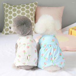 Dog Apparel Cozy 5 Sizes Peach Pattern Autumn Winter Pet Pajamas Accessories Sterilization Suit Recovery