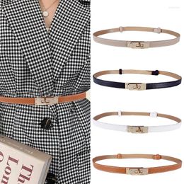 Belts Fashion Brand High Quality Women PU Leather 1.8cm Width Golden Lock Buckle Dress Jeans Sweater Waistband Belt