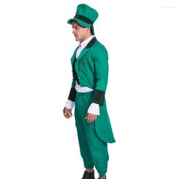 Herren-Trainingsanzüge, St. Patricks Day-Hut, 4-teiliger St. Patrick's-Partykostüm-Anzug, inklusive grüner Koboldhose, Frack und Weste für Männer