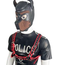 latex fetish men Puppy Cosplay Rubber Full Head Hood Mask for Men Women Dog Role Play erotic game latex casuits