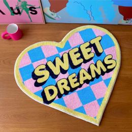 Carpet Cute Milk Floor Mat Pink Strawberry Household Bedside Cartoon Room Decoration Anti Slip Rugs Aesthetic Rug 230721