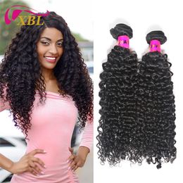 XBLHair Human Long Hair Curly Bundle Hair Factory Bundle Packs Weave Good Feedback Virgin Full Cuticle Aligned Baby Hair Extension243s