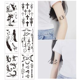 5Pcs/Set Feather Bird Element Pattern Dandelion Temporary Tattoo Sticker Fake Tattoos for Women Men Body Makeup Waterproof