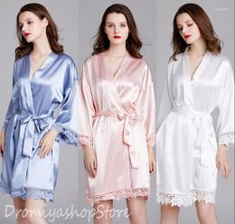 Women's Sleepwear Fashion Women Girls Sexy Long Sleeve Lace Underwear Imitation Ice Silk Set Lady Nightgowns