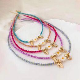 Choker 5Pcs Arrival Enamel Beads Necklaces Flower Pendant Necklace Leaf For Women Girls In Daily Life