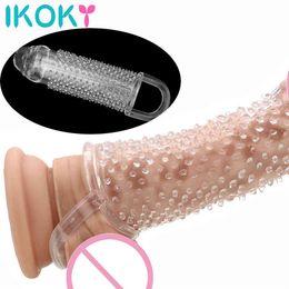 yutong IKOKY Delayed Ejaculation Enlargement G-spot Stimulation Cock Sleeve Penis Sleeve Toys For Men Cock Rings Reusable Condom223d