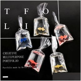 Charms 10Pcs Transparent Coral Fish Bag Resin Ocean Pendant For Mobile Phone Shell Keychain Jewelry Making Diy Cartoon Accessories M Dhq2E