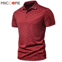 Men's Polos Summer Mens Para Hombre Solid Color Anchor Printed Business Social Polo Shirt Men Short Sleeve Teeshirt Homme 3XL 230721