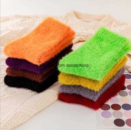 women mink cashmere warm socks fuzzy terry warm socks christmas gift cute solid girl soft towel stocking home floor sock