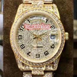 2019 New Men's Wristwatch Digital Face Diamond Watch Diamond Case Diamond Watch Strap Watch Automatic Mechanical Hip Hop Watc283L