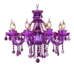 european style purple crystal chandelier european doublelayer large crystal lamp bar kt creative personality crystal chandelier286s
