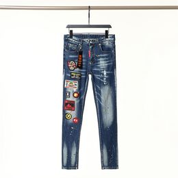 Men's long jeans Stretch slim Hip Hop style high quality jeans d5