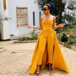 African Jumpsuits Formal Party Dresses With Detachable Skirt Sweetheart Prom Dress Evening Wear Pants for Women African vestidos d278m