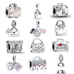 Charms Sier Fashion Bag Series Pendant Amet Fit Pandora Original Women Bracelet Diy Fine Dangle 925 Jewellery Suitcase Bead Charm Drop Dhxxz