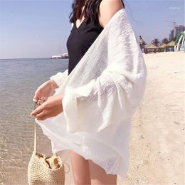 Women's Knits Summer Knitted Cardigan Lazy Loose Hollow Soild Color Long-sleeved Air-conditioned Shirt Cropped Sweter