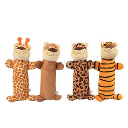 Environmental protection design no stuffing dog toys chewing toys plush dog toys for small and medium dog lion giraffe tiger leopa205S