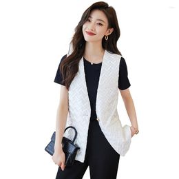 Women's Vests 2023 Fashion Women Waistcoat Vest Ladies Work Wear Outerwear Office Uniform Styles White