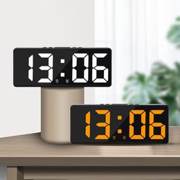 Desk Table Clocks Voice Control Digital Alarm Clock Teperature Snooze Night Mode Desktop 1224H Antidisturb Funtion LED Watch 230721
