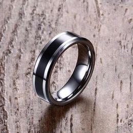 Wedding Rings 6MM Men's Tungsten Carbide Black Enamel Ring Band