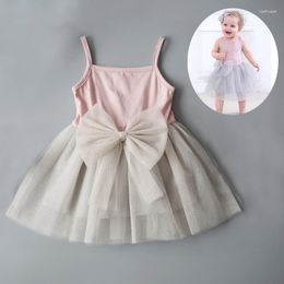 Girl Dresses 1-4 Yrs Baby Dress With Big Bowknot Toddler Kids Sequined Tulle Sundress Sleeveless Girls Summer Vestido Princess