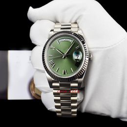 TOP A FACTORY sapphire wristwatches 42mm Diamond Dial BP Factory Maker White Gold Day-Date 40 Green Roman 228239 Sapphire Automati227d