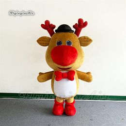 Winter Christmas Parade Performance Walking Inflatable Reindeer Costume Cute Wearable Blow Up Little Elk Suits For Xmas Events291Q
