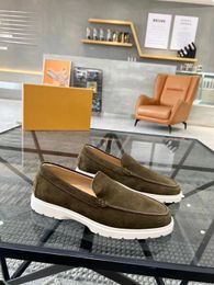 Famous Design Walk Suede Gentleman Dress Sneakers Shoes Men Smooth Leather Loafers Slip-on Moccasins Comfort Party Dress Casual Walking 38-44