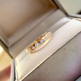 S925 silver punk band ring with sparkly diamond in 18k rose gold plated and platinum color for women engagement jewelry gift 279o
