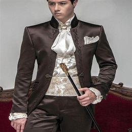 Royal British Style Stand collar Black Tailcoat Men Formal Suits Men Wear Wedding Prom Dinner Suits Jacket Pants NO;731200B