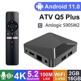 ATV Q5 PLus TV Box Android11.0 Amlogic S905W2 BT5.2 4K HDR 2.4G/5G WiFi Smart Set Top Box Voice Control Media Player 2GB 16GB