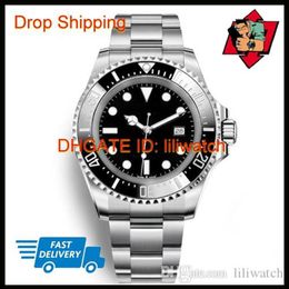 New Mens Watch Deep Ceramic Bezel SEA-Dweller 126660 44 mm Stanless Steel Glide Lock Clasp Automatic Mechanical mens Watches Chron210y